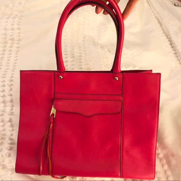 Hot pink Rebecca Minkoff leather tote bag - Picture 1 of 5